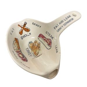 Vintage Mid Century Japan Ceramic Fat and Lean Gravy Separator Blue